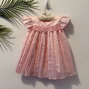 Pink Pleated Baby Dress